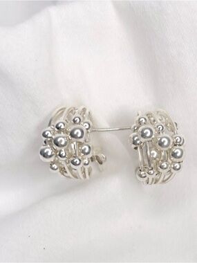 Sterling Silver Bubble Hoop Studs